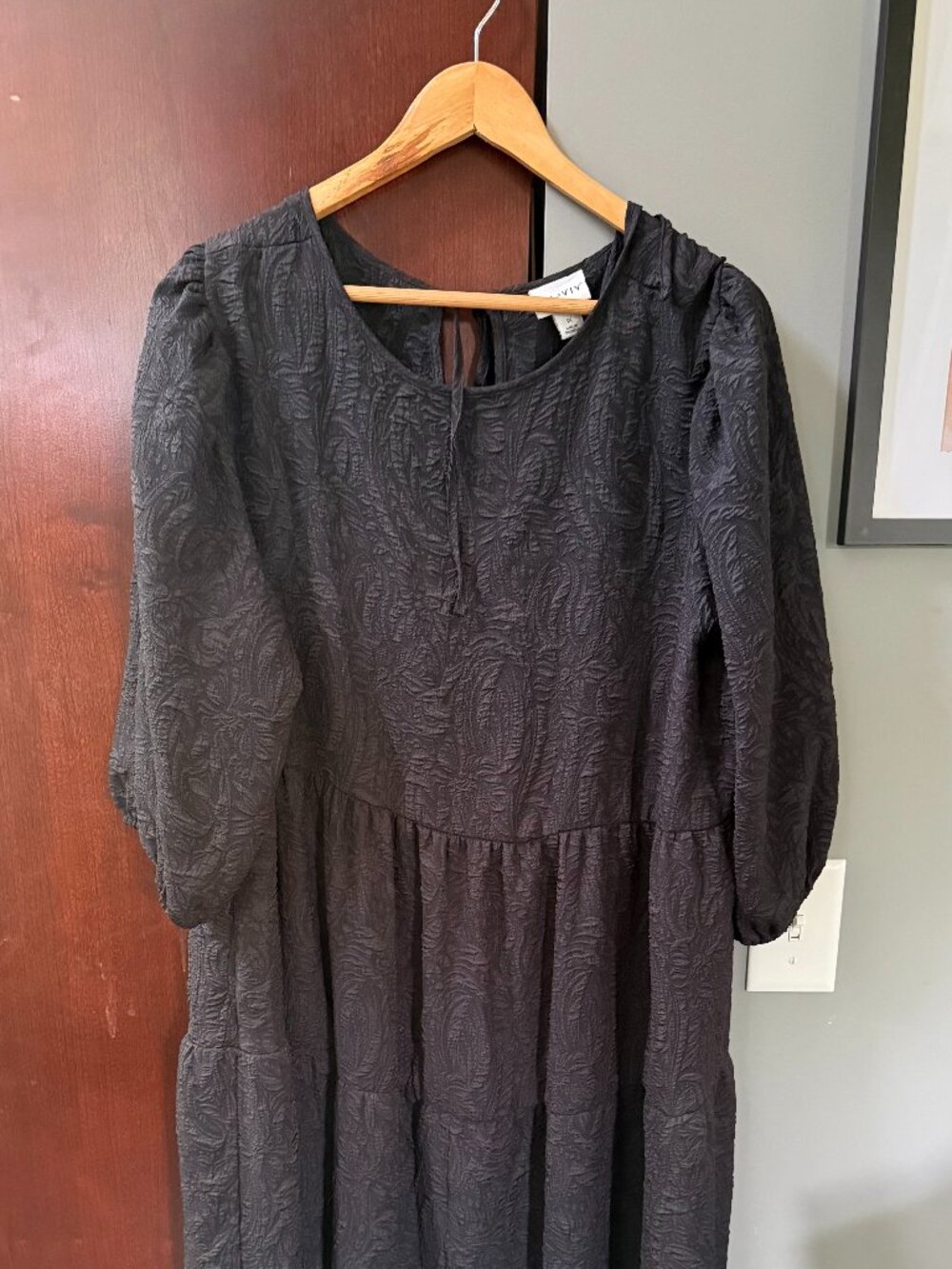 Black brocade dress